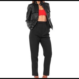 Diane von Furstenberg Ruffled Leather Jacket Sz0